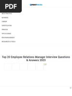 Top 20 Employee Relations Manager Interview Questions & Answers 2023 - ProjectPractical