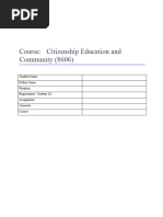 Course: Citizenship Education and Community (8606)