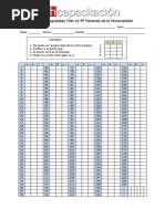 Hoja de Respuestas Test 16 PF