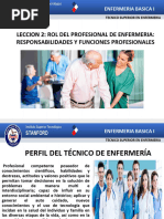 Leccion 2-Funciones y Rol Del Profesional de Enfermeria