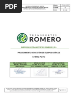  Procedimiento de Gestión de Equipos Críticos