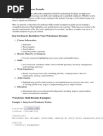 Warehouse Skills Resume Examples