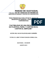 Tesis Factibilidad de Una Reclicladora de Plastico, Papel y Carton en El Canton El Empalme