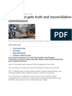 29 September 2011 Ivory Coast Gets Truth and Reconciliation Commission