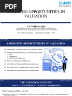 Emerging Opportunities in Valuation and Role of Chartered Accountants