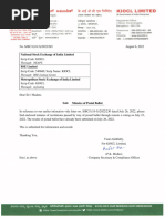 Intimation Minutes of Postal Ballot SW