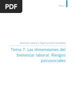 Tema 7 Dimensiones Del Bienestra Laboral Riesgo Psicosociales