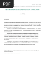 Anna Maria Roig Comamala. Pensamiento Psicoanalítio y Escuela. Intercambios.