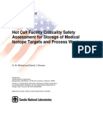 Hot Cell Facility Criticality Safety Assessment For Storage of Medical Isotope Targets and Process Waste