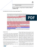 Research Article in Vitro Assessment of Sunscreen Efficacy Using Fourier Transform Infrared (FTIR) Spectroscopy On Synthetic Skin