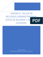 Taller en Recursos Administrativos, Juicio de Nulidad y Juicio de Lesividad