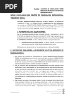 SOLICITUD DE CONCILIACIÓN SOBRE PENSIÓN DE ALIMENTOS Y FIJACION DE RÉGIMEN DE VISITAS 2023 Yuri Boris