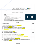 GR 6 Final Model Paper Science 2024 - Answer Key