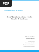 Aproximación A Las Sociedades, Culturas y Hecho Literario de Meletinsky