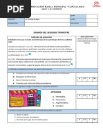 Evaluación Segundo Trimestre Lengua y L 4°