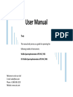 N Series UV VIS Spectrometer User Manual