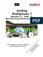 Araling Panlipunan 7: Quarter 2 - LAS: 2