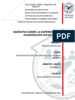 Narrativa Sobre La Experiencia de La Intervención Docente.