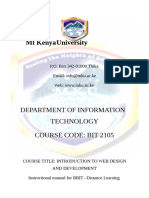 BIT 2105 INTRODUCTION TO WEB DESIGN AND DEVELOPMENT Module