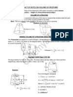 Extract of Notes On Volume of A Frustum.