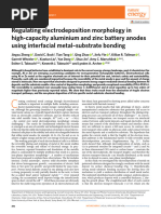 Regulating Electrodeposition Morphology in High-Capacity Aluminium and Zinc Battery Anodes Using Interfacial Metal-Substrate Bonding