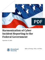 DHS Congressional Report - Harmonization of Cyber Incident Reporting To The Federal Government