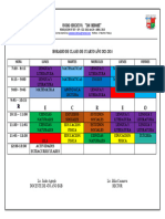 Horario de Clases Cuarto 2023