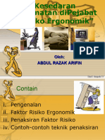 Kesedaran Keselamatan Di Pejabat & Risiko Ergonomik