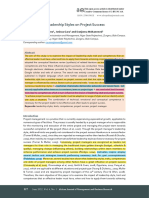 The Impact of Leadership Styles On Project Success: Afropolitan Journals