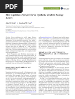 Ecology Letters - 2023 - Drake - How To Publish A Perspective or Synthesis Article in Ecology Letters