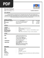 Khurram Shahzad CV