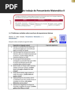Cuadernillo de Trabajo de Pensamiento Matemático II