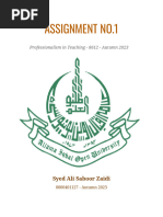 Assignment No.1 - 8612 - Autumn 2023 - 0000401127 - Syed Ali Saboor Zaidi