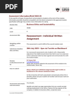 Business Ethics ReAssessment Brief Form 2022-23