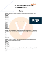 JEE-Main-31-01-2024 (Memory Based) (Evening Shift) Physics