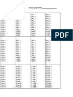 Table of Multiplication Drill