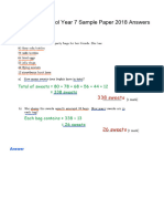 024 Sevenoaks School Year 7 Sample Paper 2018 Answers