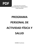 Programa Personal de Actividad Física Y Salud