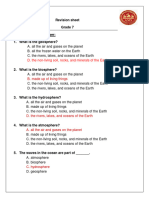 Revision Sheet G7 Answers