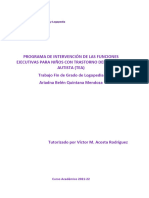 Programa de Intervencion de Las Funciones Ejecutivas para Ninos Con Trastorno Del Espectro Autista (TEA)