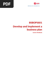 BSBOPS601 Develop and Implement Business Plans