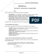 1.1. Medidas Eléctricas. Aparatos de Laboratorio