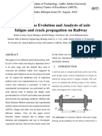 Evaluating The Evolution and Analysis of Axle Fatigue and Crack Propagation On Railway