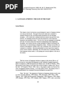 Language Attrition: The Fate of The Start: Annual Review of Applied Linguistics (2001) 21, 60-73. Printed in The USA