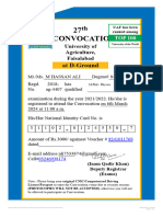 Convocation Registration Card