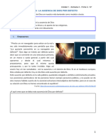 Ficha de Trabajo LA AUSENCIA DE DIOS POR DEFECTO
