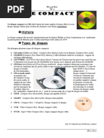 Disque Compact: Histoire Types de Disques