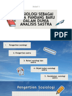 Sosiologi Sebagai Cara Pandang Baru Dalam Analisis Sastra