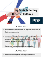 Exploring Texts Reflecting Different Cultures