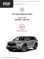 2016 Toyota Highlander Trim Differences